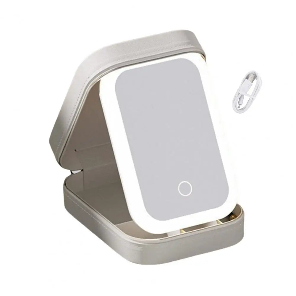 Travel Makeup Bag with LED Mirror
