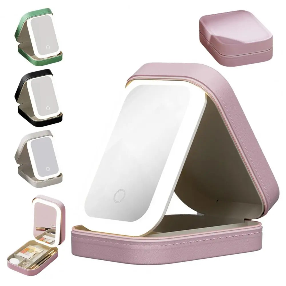 Travel Makeup Bag with LED Mirror