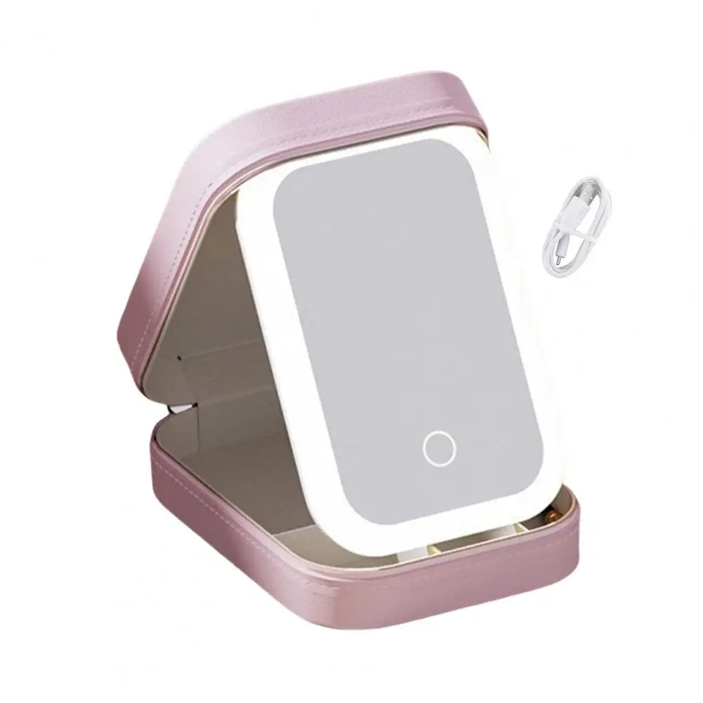 Travel Makeup Bag with LED Mirror