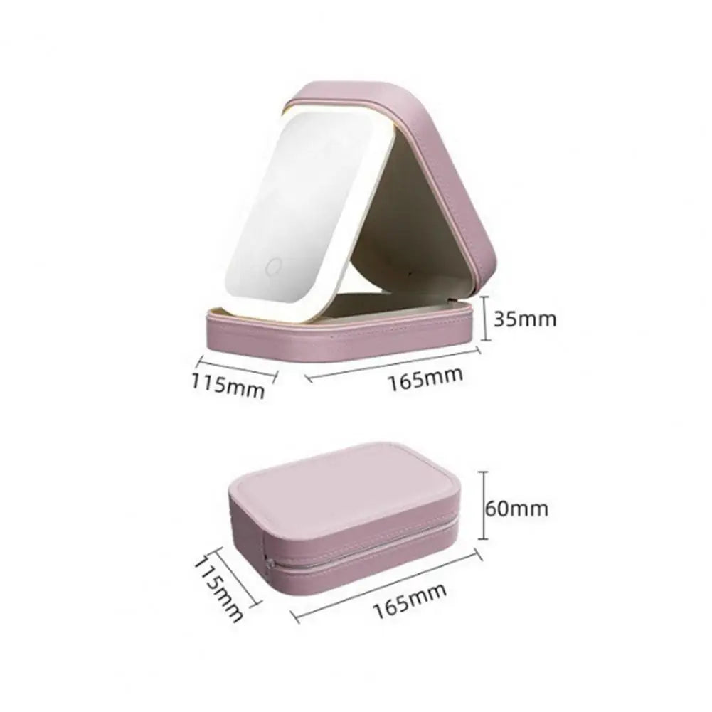 Travel Makeup Bag with LED Mirror