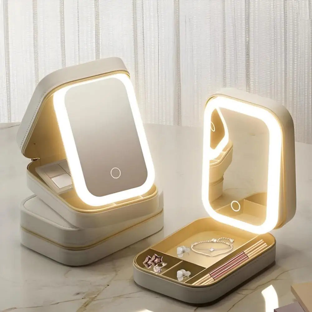 Travel Makeup Bag with LED Mirror